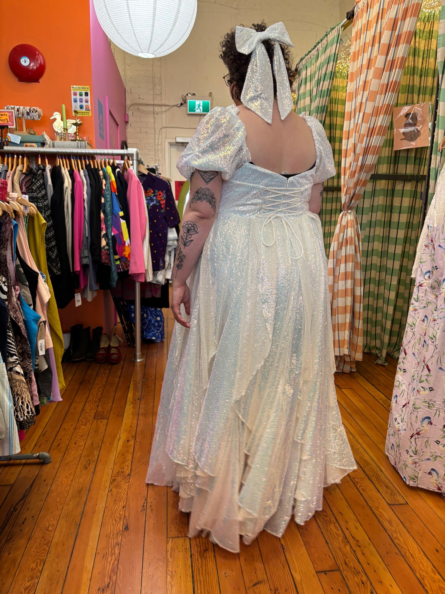 Size 20 full sequin Unicorn Tears Fanciful Doll Crystal Gown - wedding dress