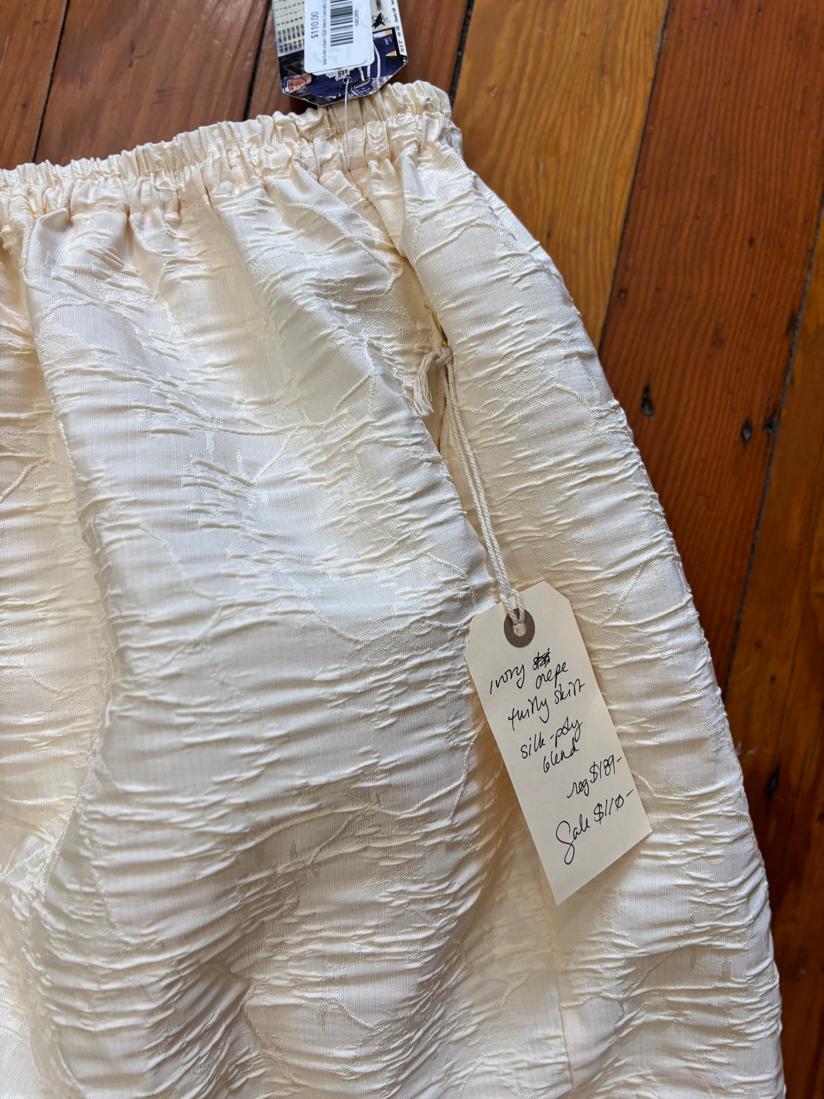 size 5-6X cream SILK blend Connally Goods skirt - short