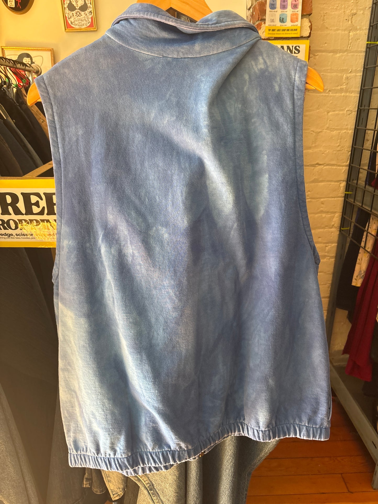 size XL blue tie dye VINTAGE Dagoli vest