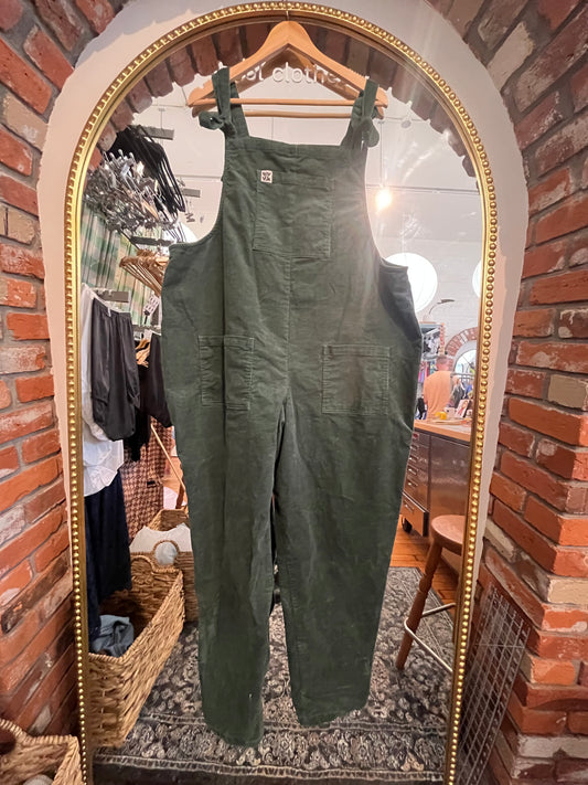 AS IS Size 18 green corduroy Lucy and Yak dungarees overalls