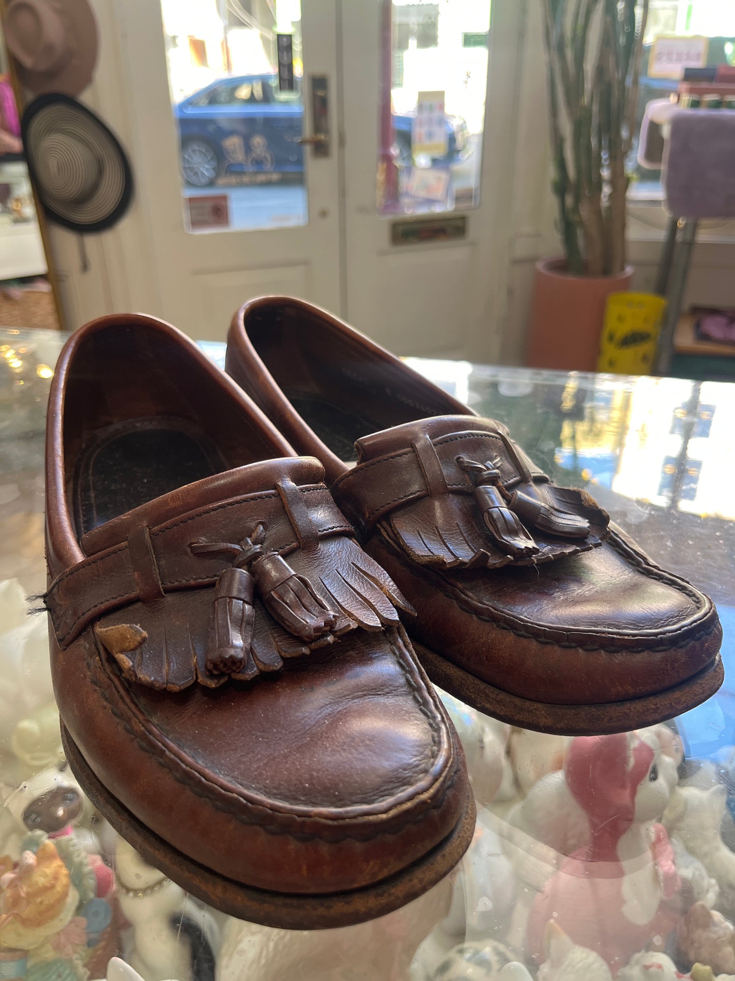 size 8.5 / 42 brown leather VINTAGE Bostontonian shoes - loafers