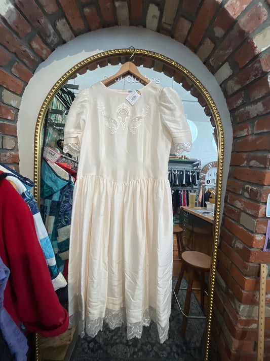 VINTAGE silk wedding dress