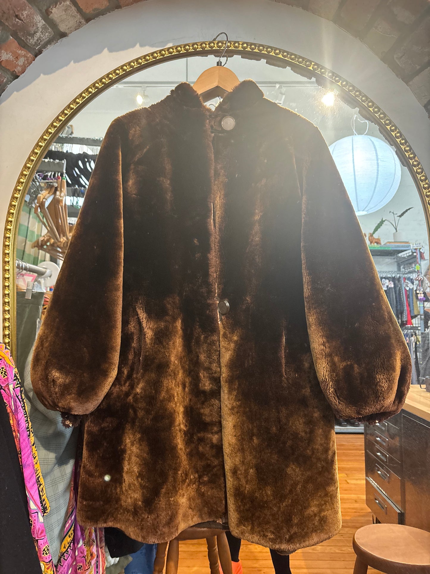 AS IS 1930s unusual mouton Lambswool size 40 jacket