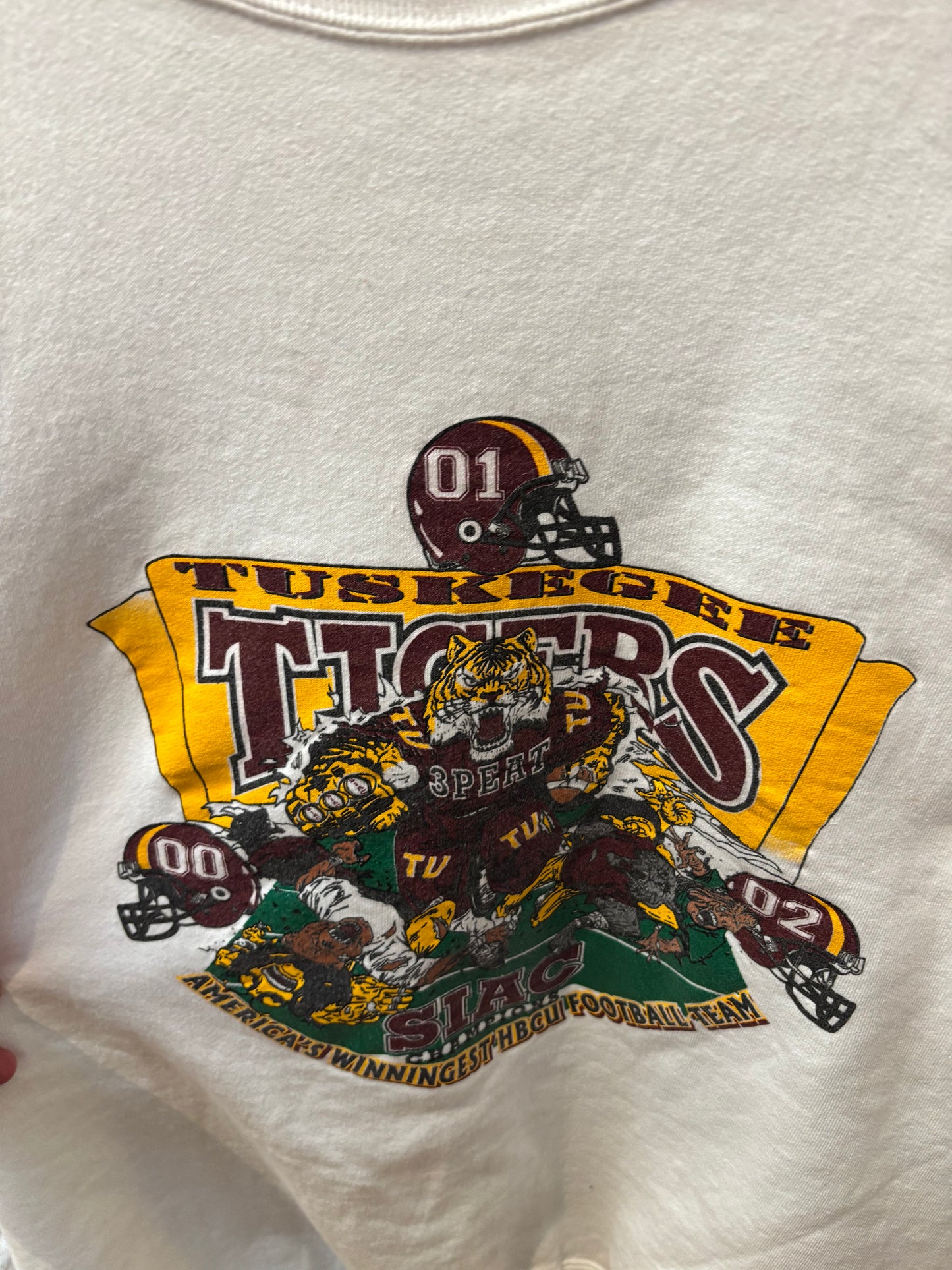 size XXXL VINTAGE TUSKEGEE TIGERS Fruit of the Loom sweatshirt