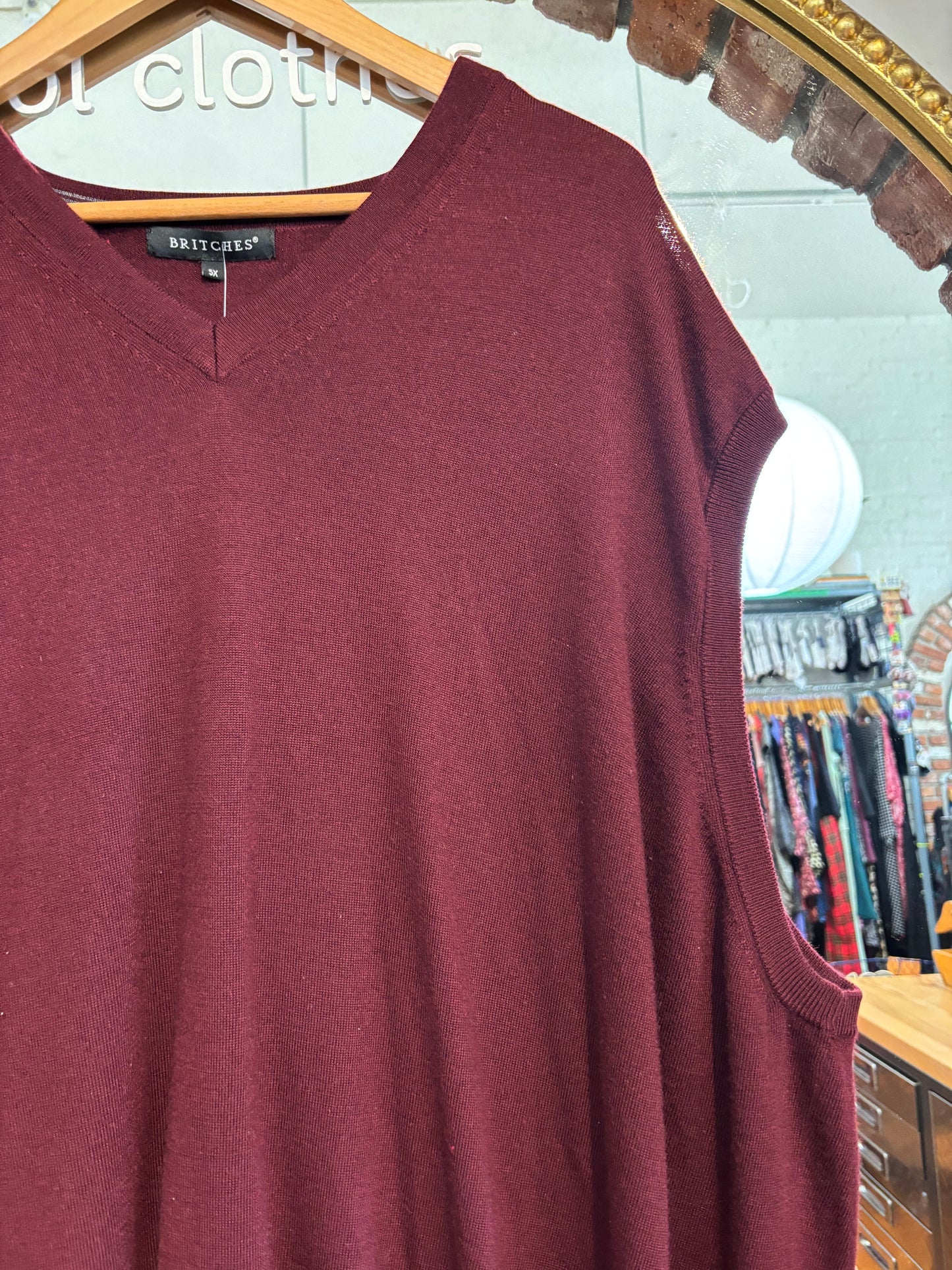 Size 5X Britches Merino Wool Blend Sweater Vest