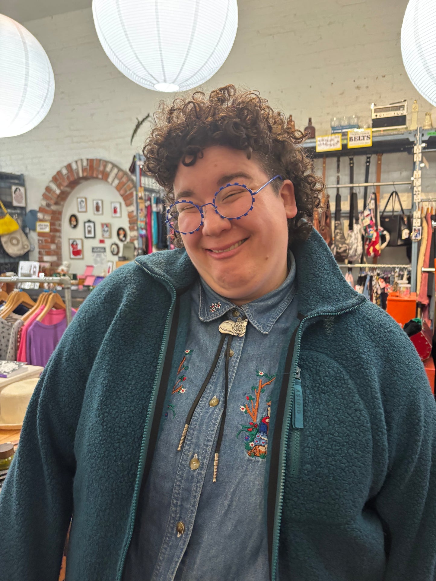 size XXL teal wool Astrid Wild jacket - zip up