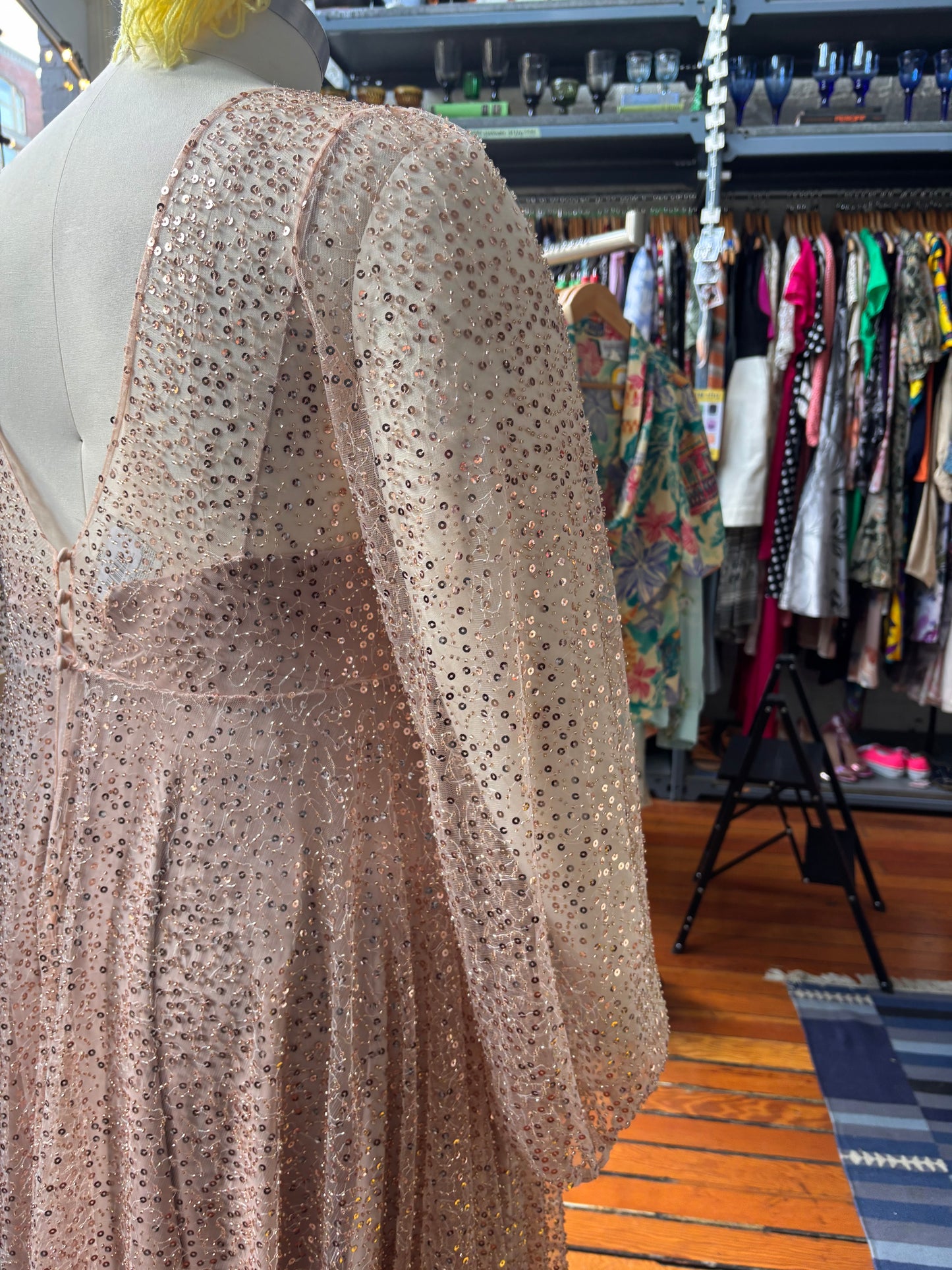 size XXL champagne sequins Etsy - stylish bride ACCS dress - wedding