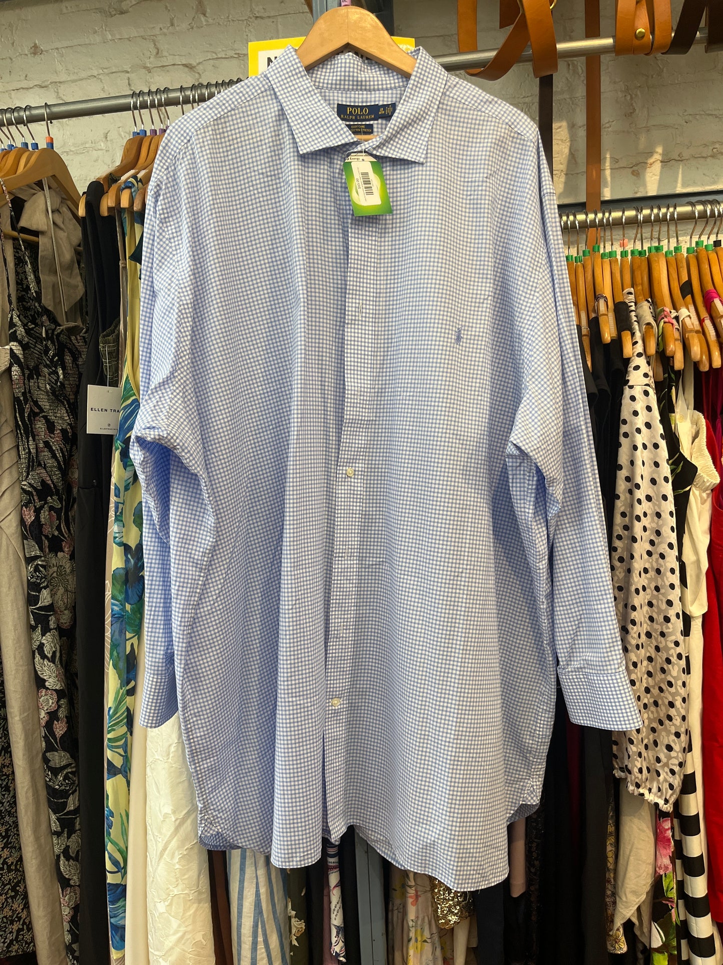 size 20 blue white gingham Ralph Lauren top - button up