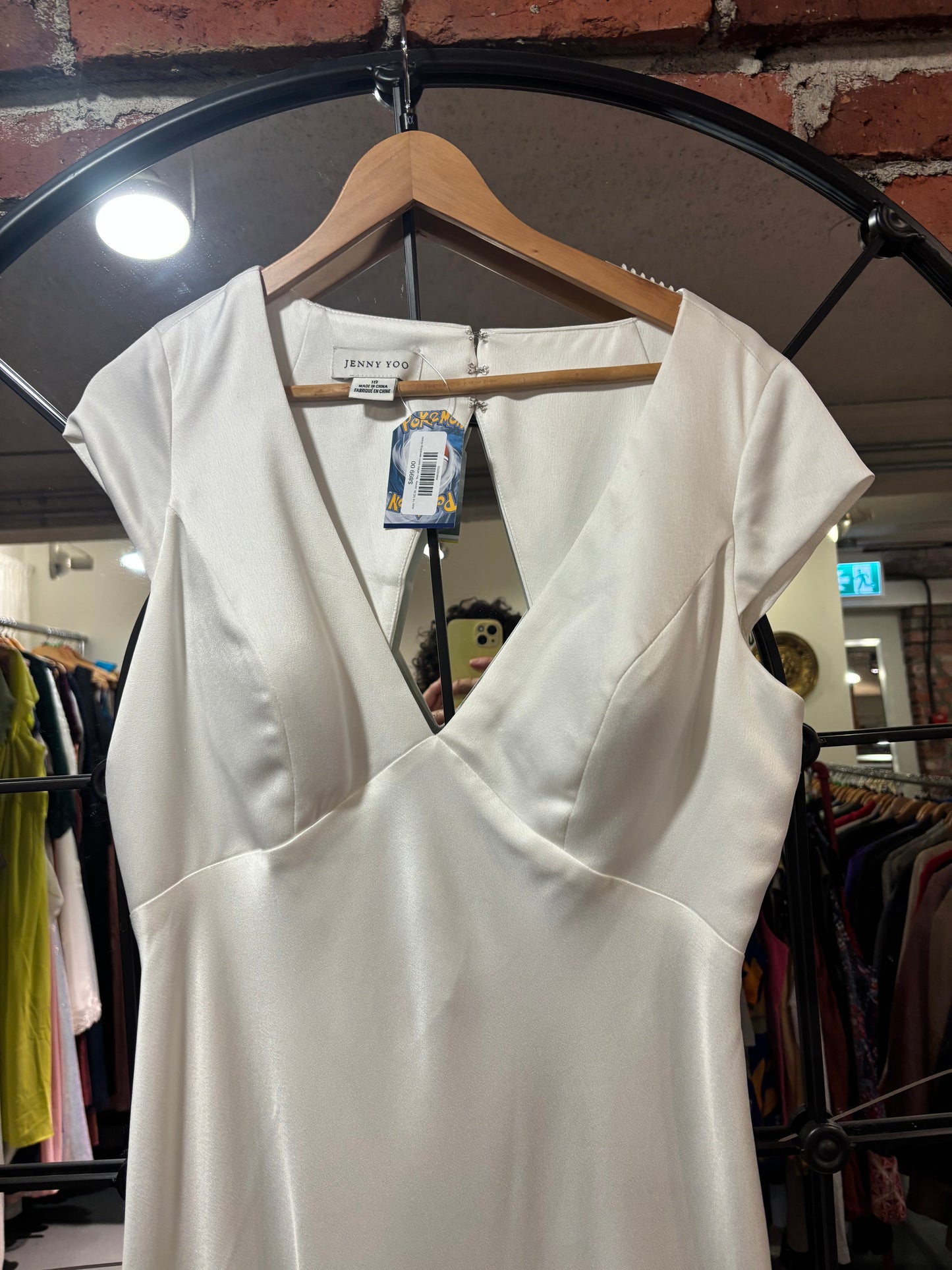 AS IS size 18 Jenny Yoo white satin wedding dress AS IS - minor wear
