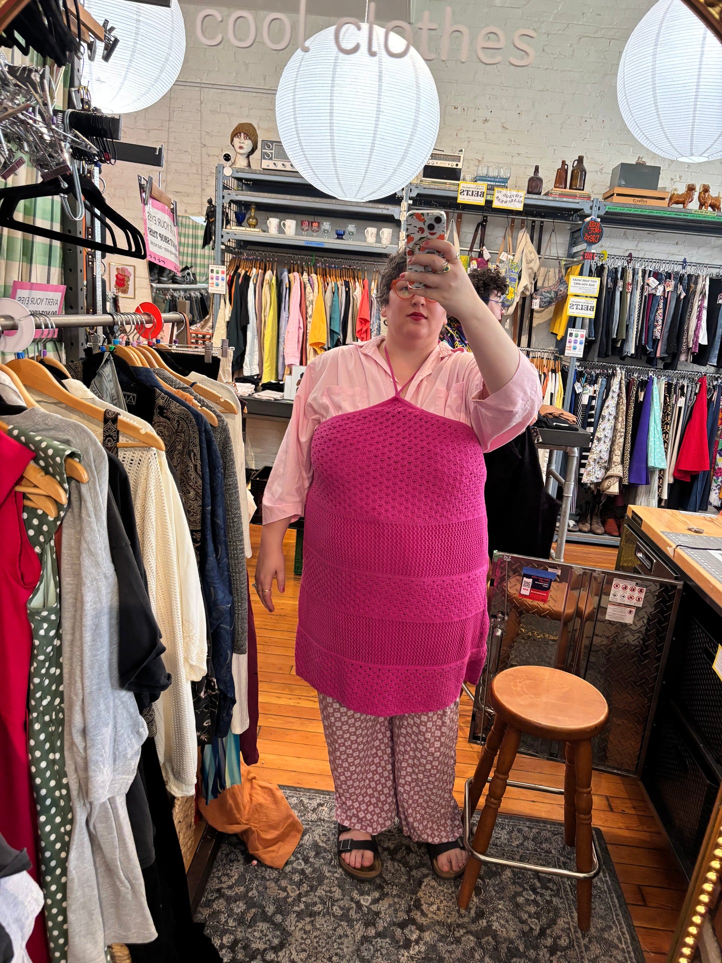 Size 3X pink crochet Old Navy dress