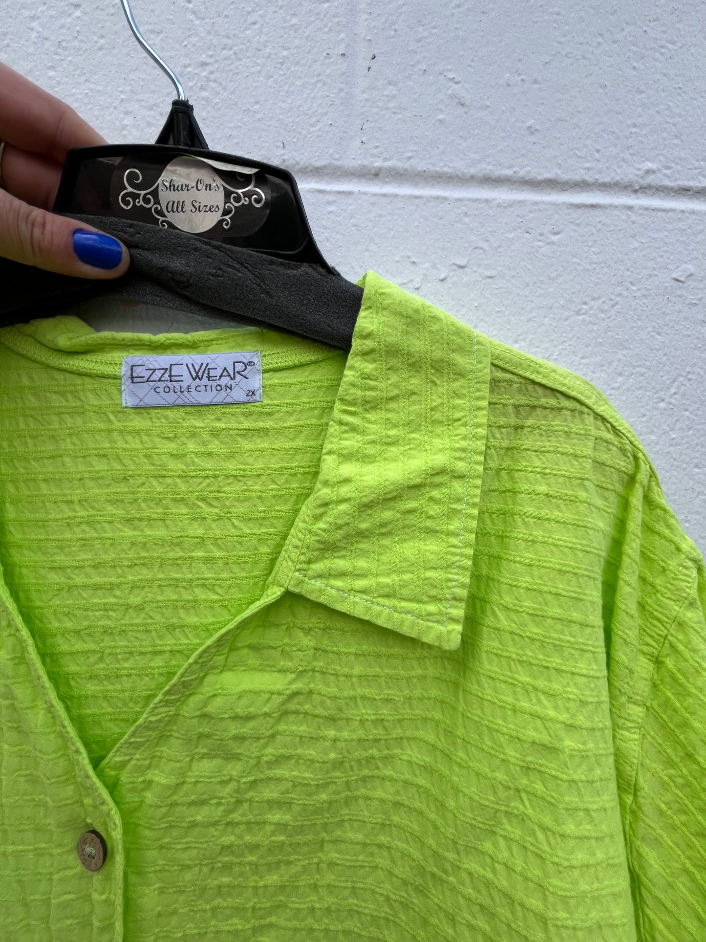 Size 2X Lime Green Ezze Wear Top