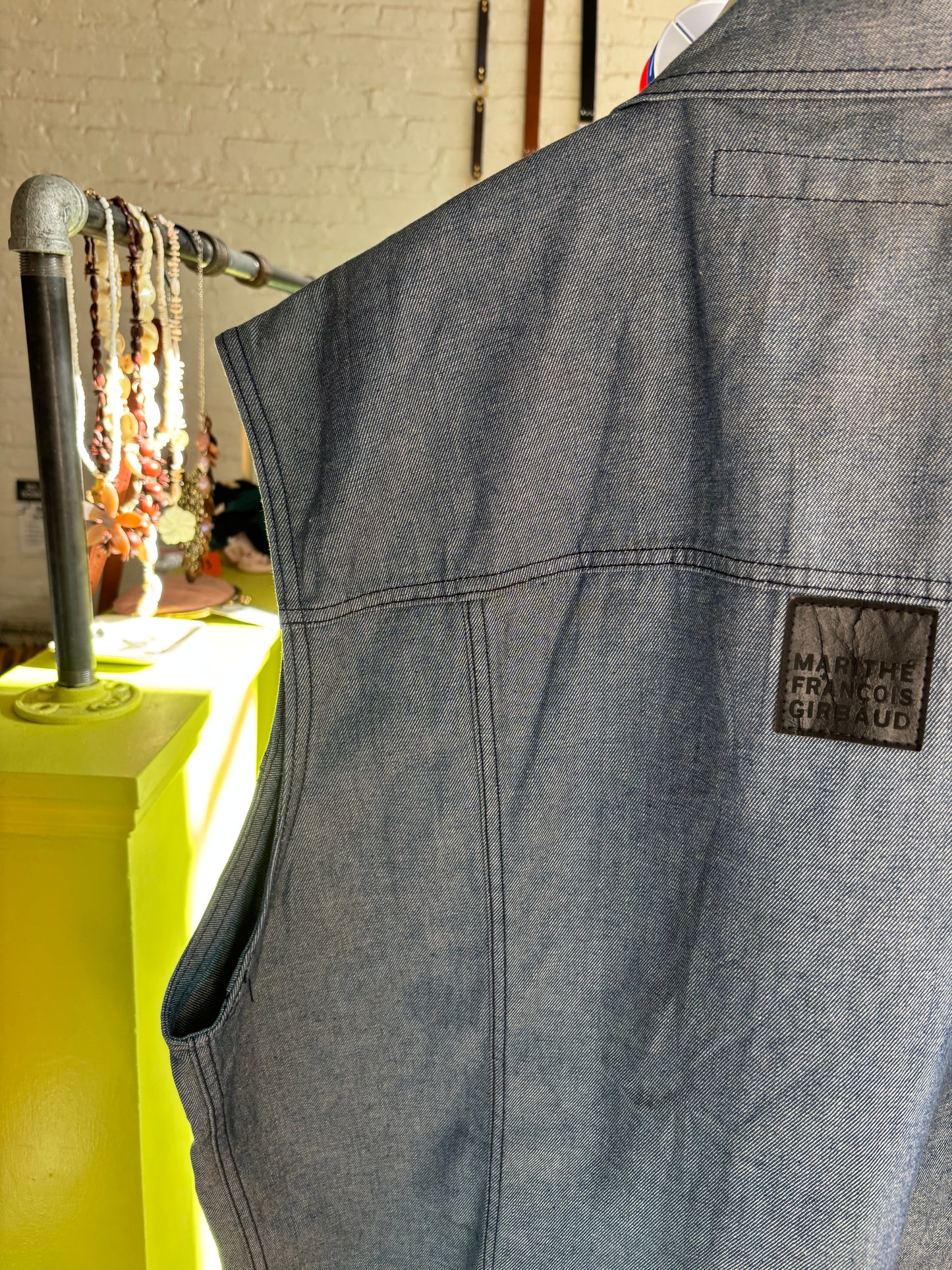 size XXXL denim VINTAGE Marithe Francois Girbaud vest - button up