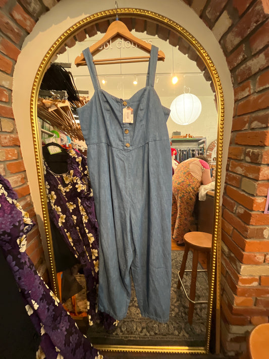 size 2X chambray wide leg Old Navy jumpsuit -cami