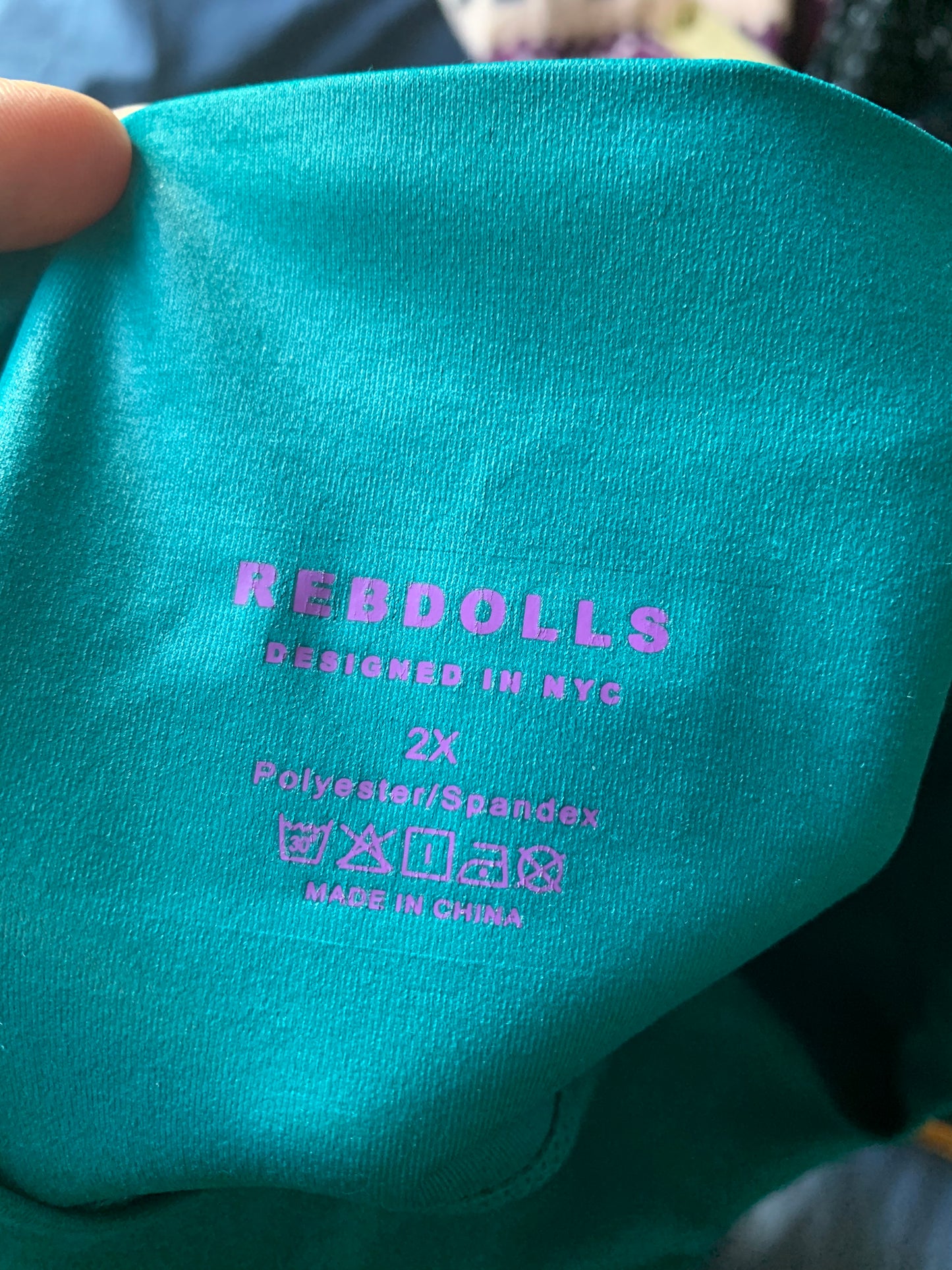 Size 2X Teal Rebdolls Leggings