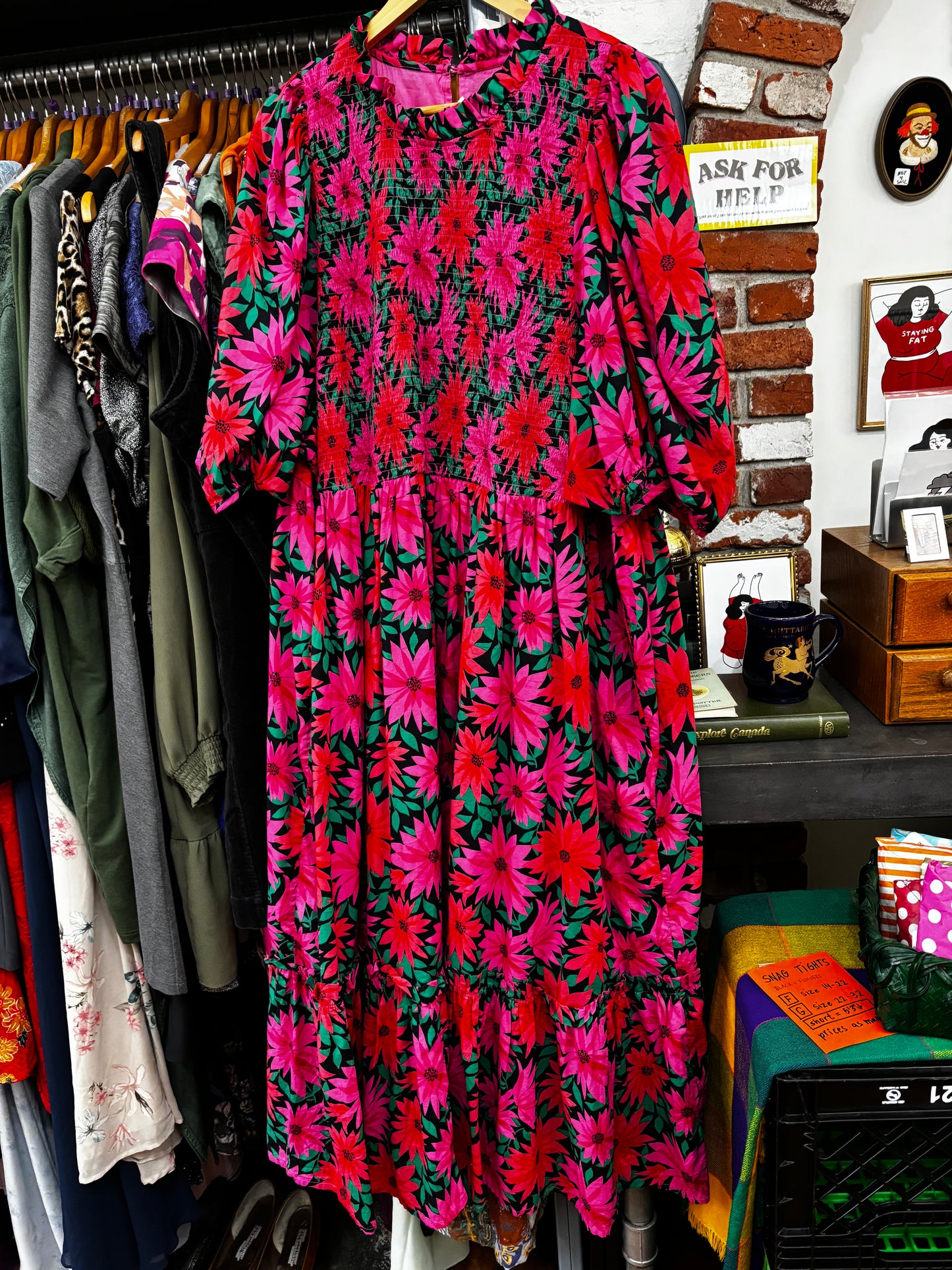 size L (very flex) Joanie pink on pink midi dress fits closer to 1-2X