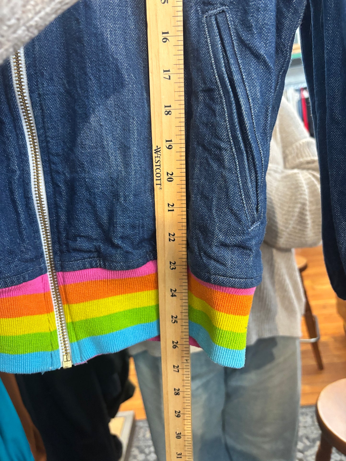 size XXL RARE Big Bud Press rainbow "I'm So Tired" jean jacket