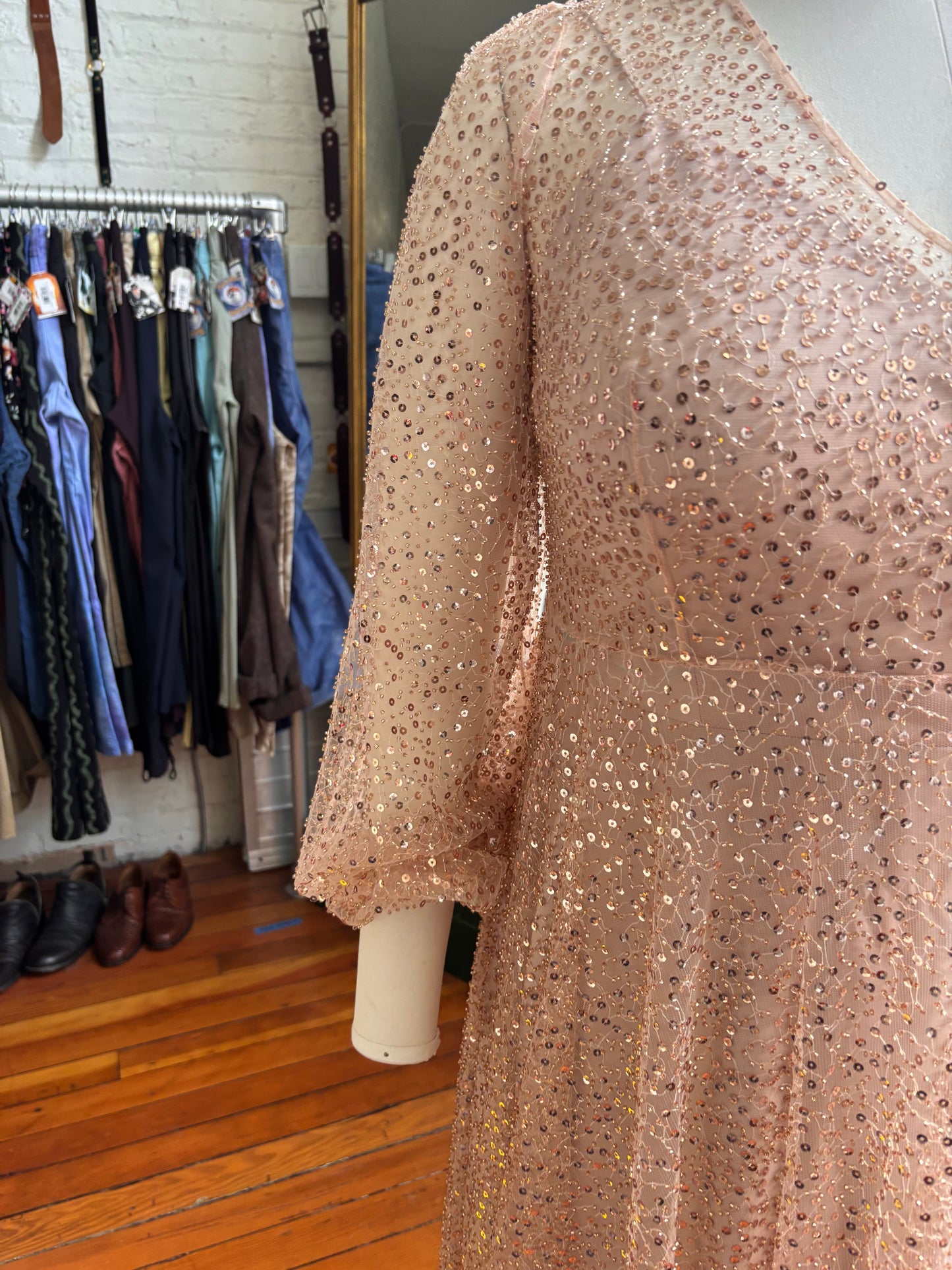 size XXL champagne sequins Etsy - stylish bride ACCS dress - wedding