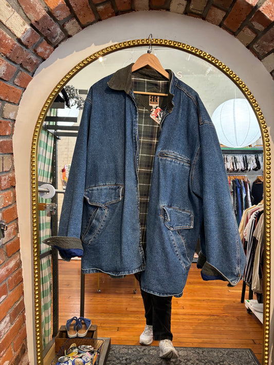 size XL blue lined with fleece vintage Blue Rodeo Brand denim shacket