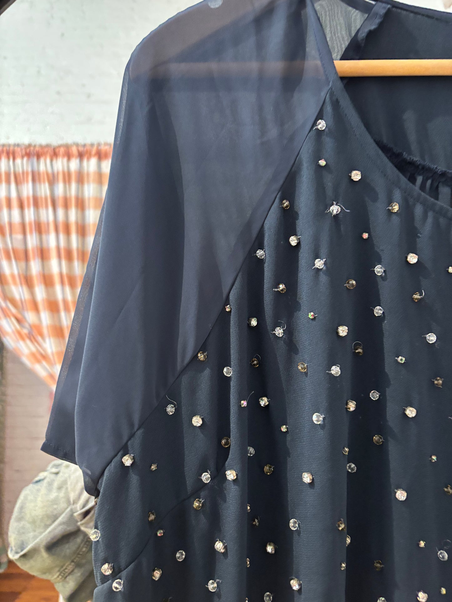 size 50 navy with bejewelled Juna Rose dress