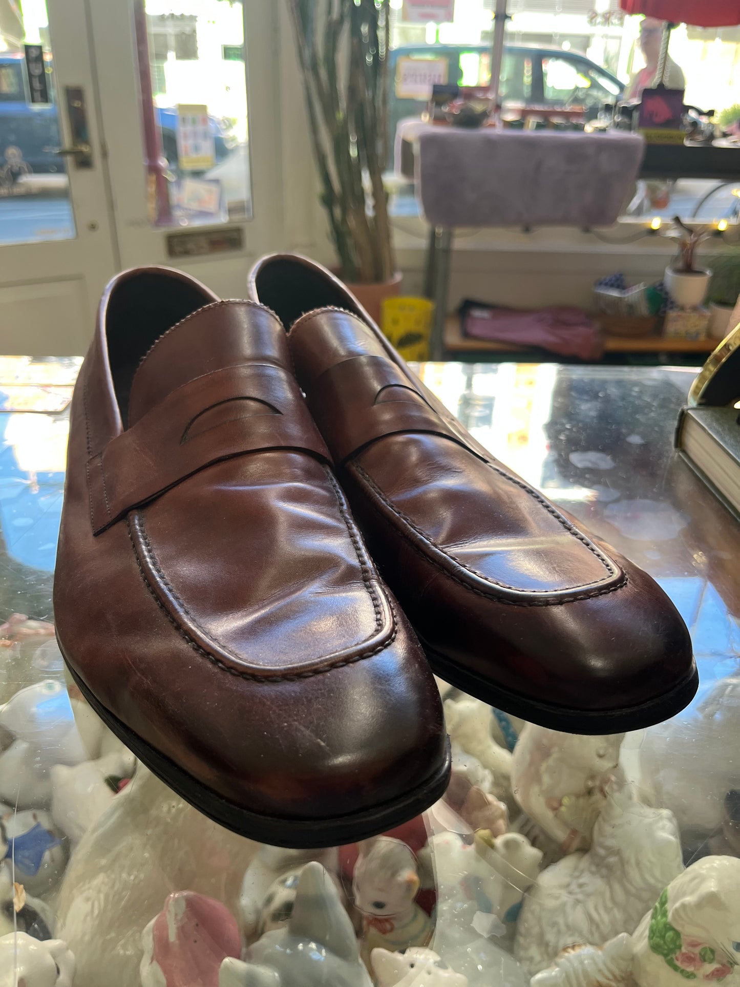 size 15 brown leather 14 Union shoes - loafers
