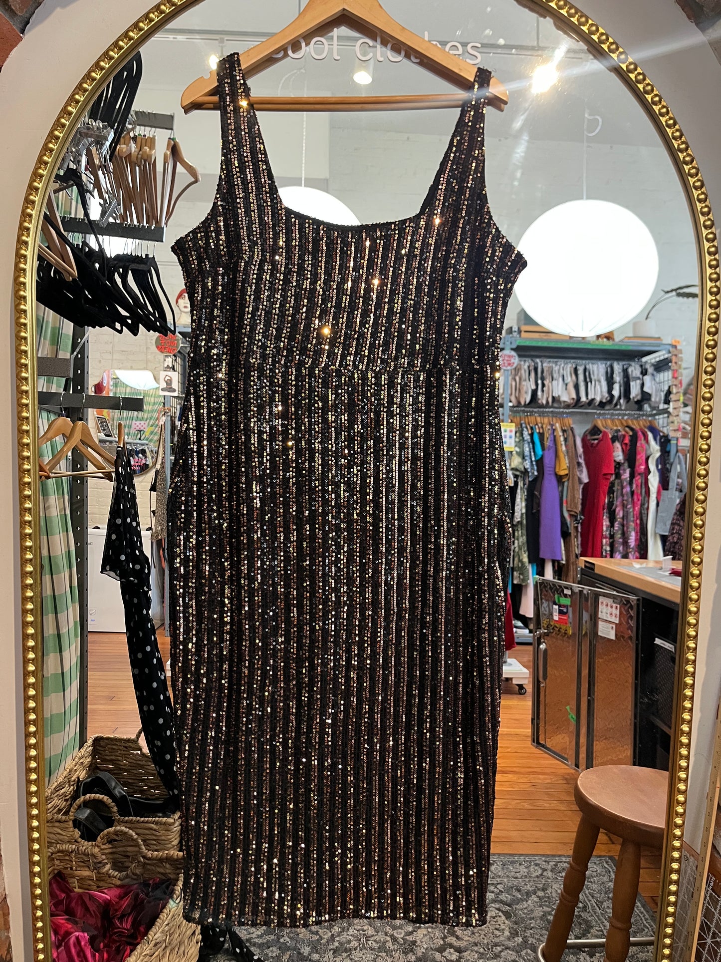 size 18 copper gold sequin City Chic dress - midi