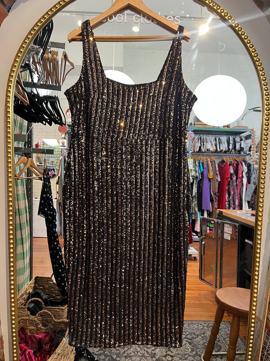 size 18 copper gold sequin City Chic dress - midi