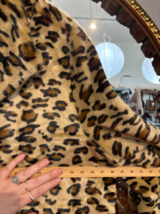 VINTAGE size 28 Jessica London leopard print long jacket