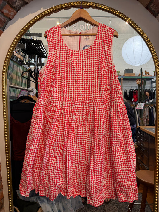 size 4X red white pattern Myrtlewood of California dress - pin up