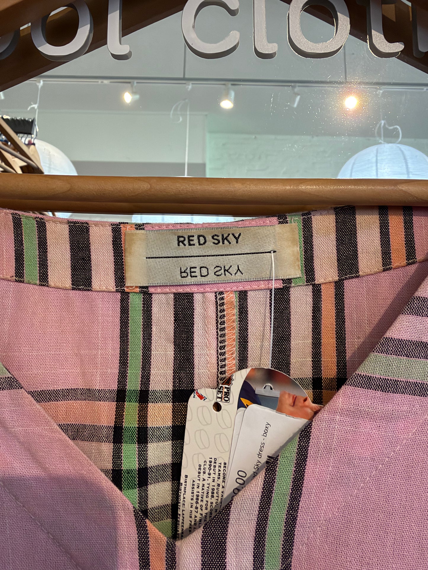 size flex pink plaid COTTON Red Sky dress - boxy