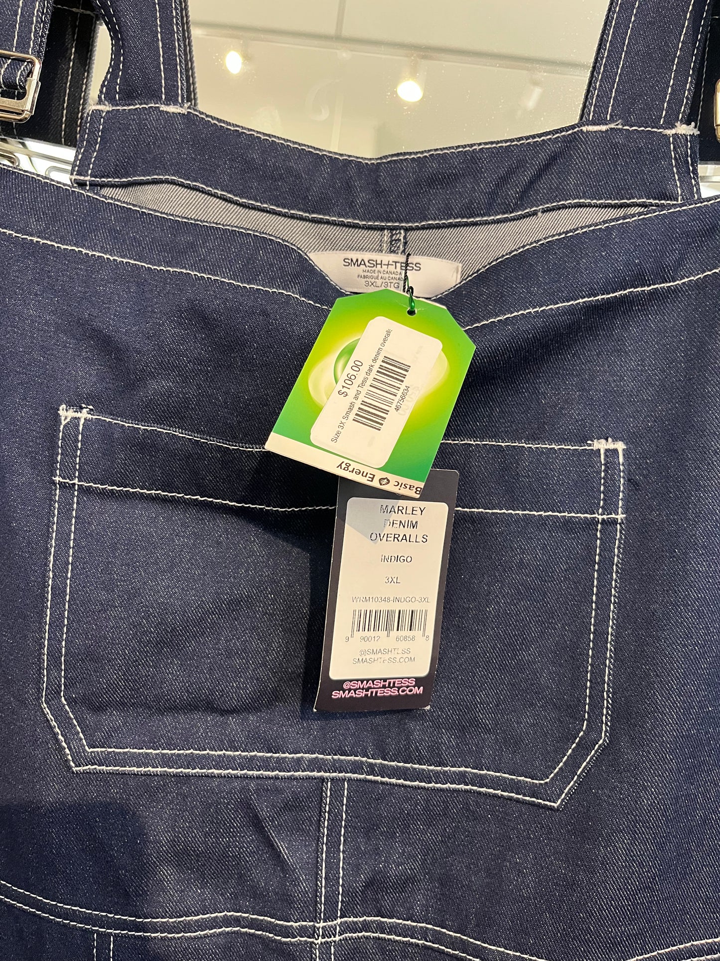 Size 3X Smash and Tess dark Marley denim overalls