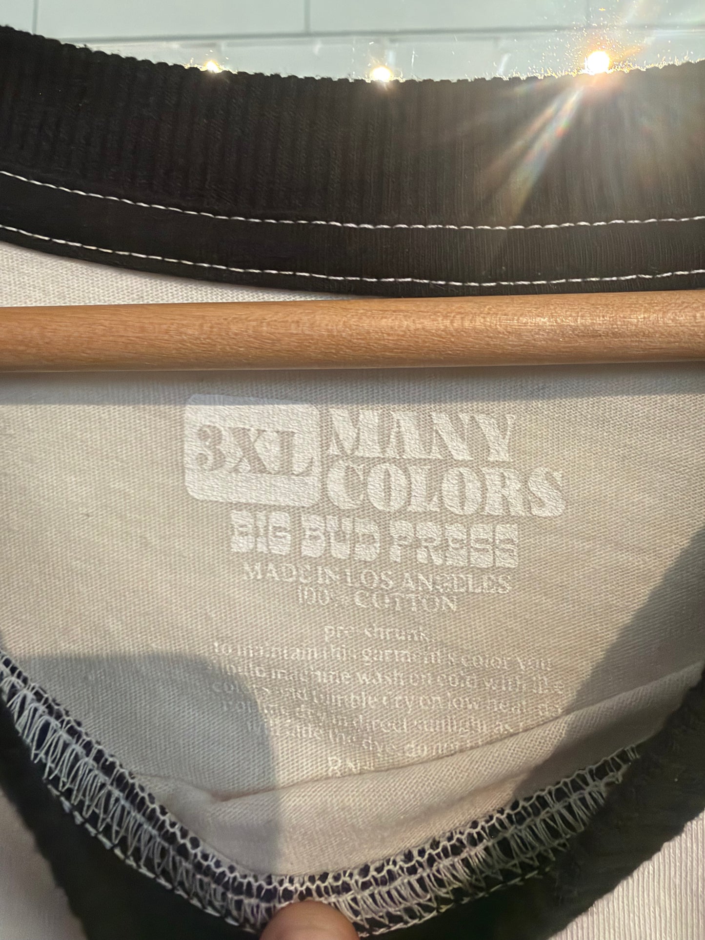 size 3XL cream titties Big Bud Press - many colour tee - baseball graphic