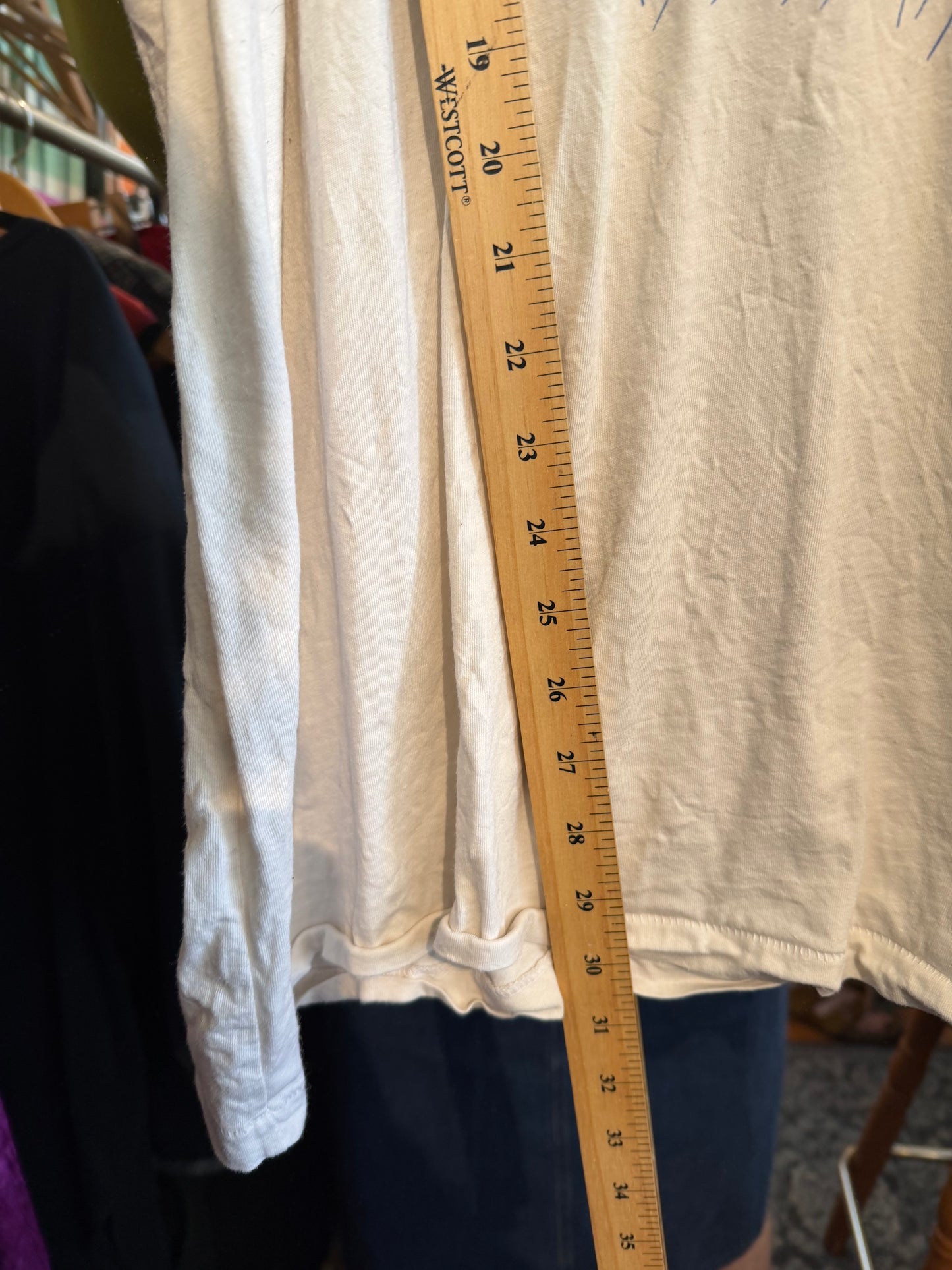 size 3XL cream titties Big Bud Press - many colour tee - baseball graphic