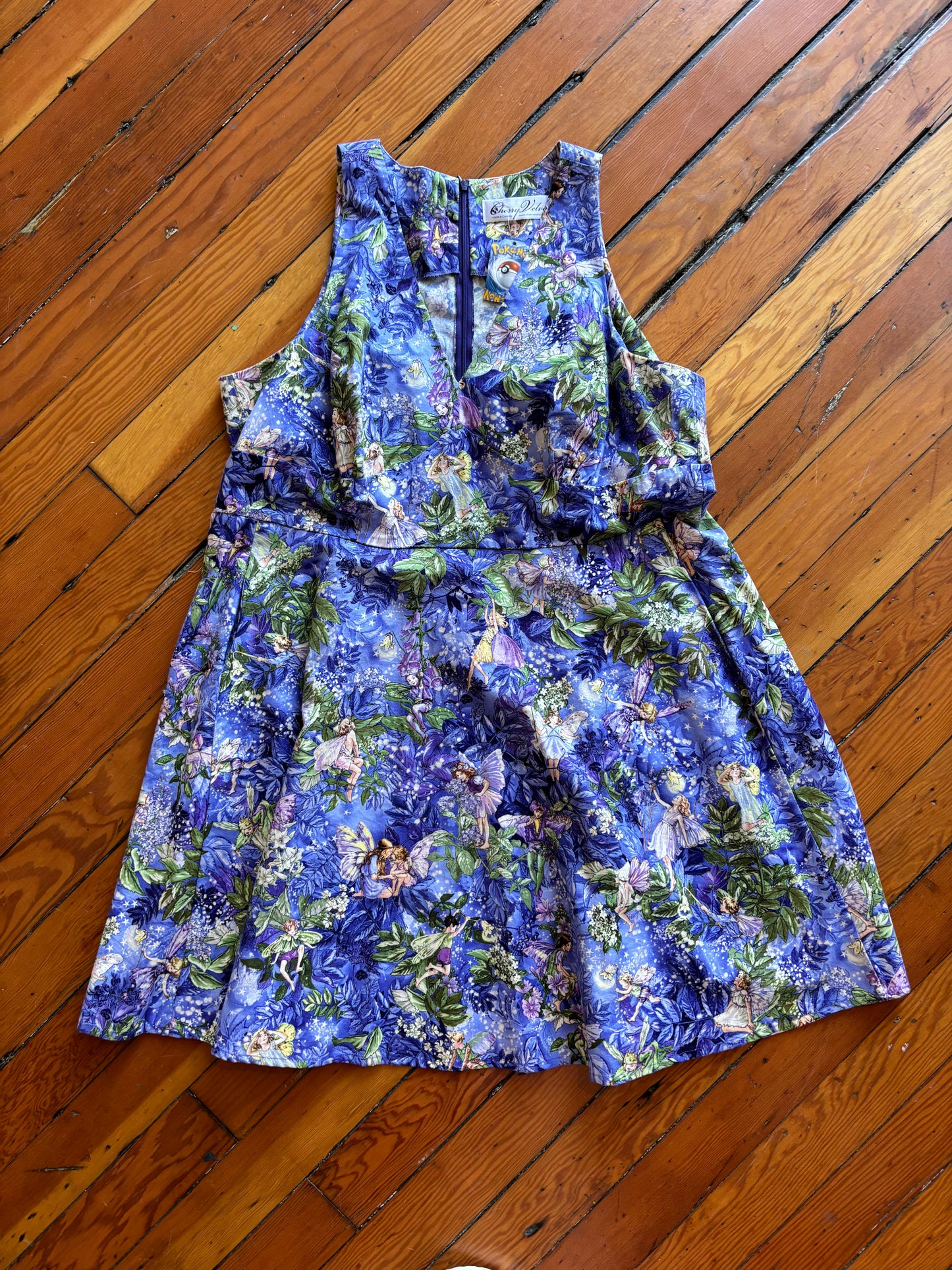 Size 2X Cherry Velvet fairy dress