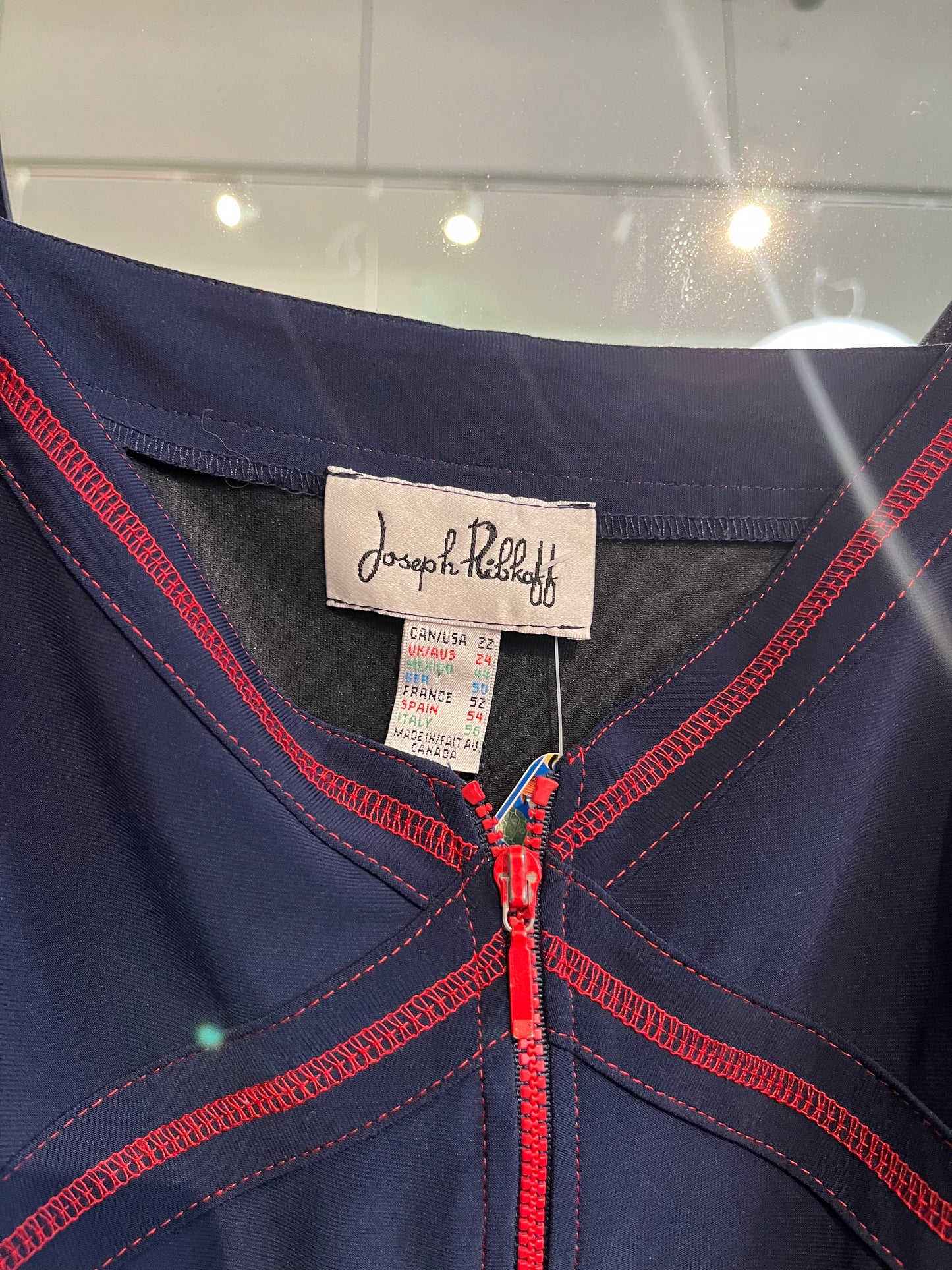 size 22 navy with red stiching Joseph Ribkoff dress - tight