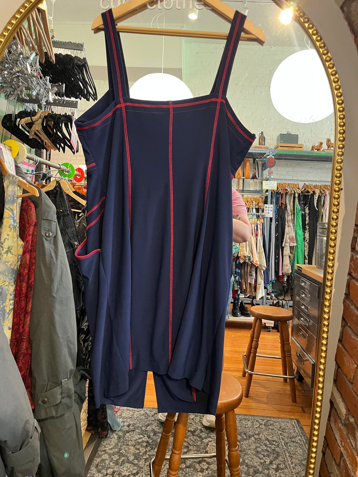 size 22 navy with red stiching Joseph Ribkoff dress - tight