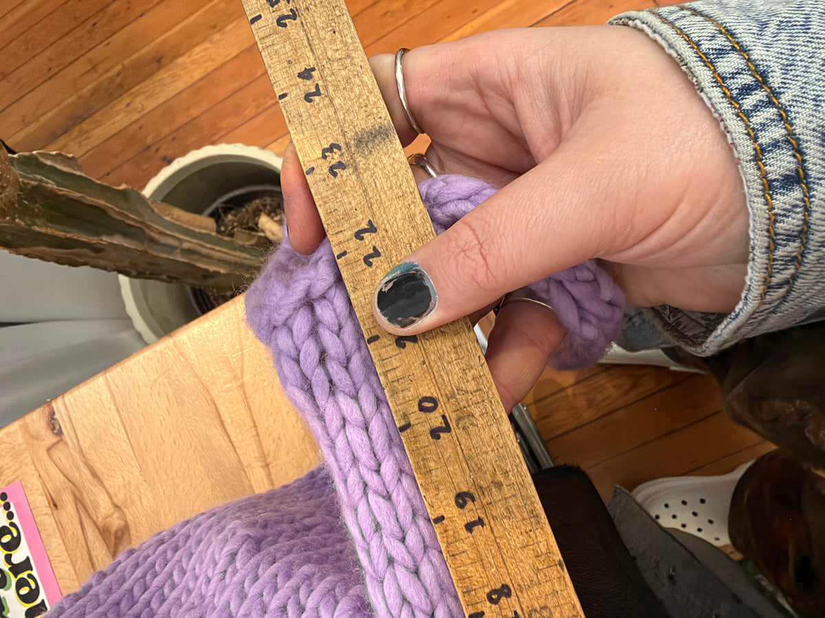 handknit lavendar WOOL Val & Ewe collar - chunky