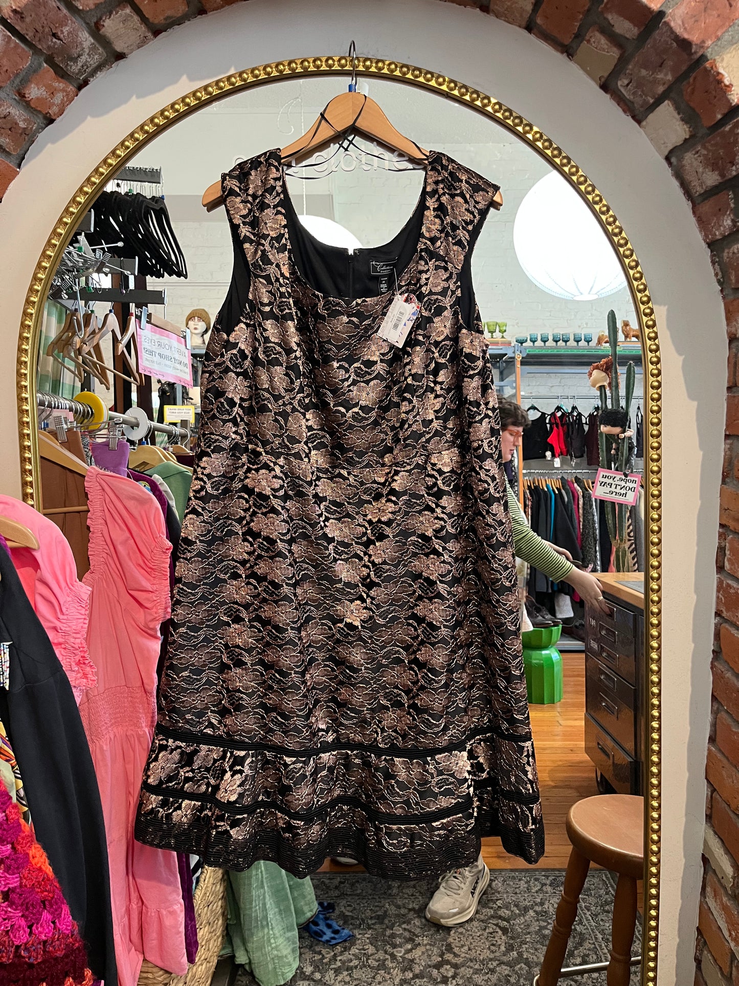 size 20 black with copper lace VINTAGE Dress Barn Collection dress - fancy