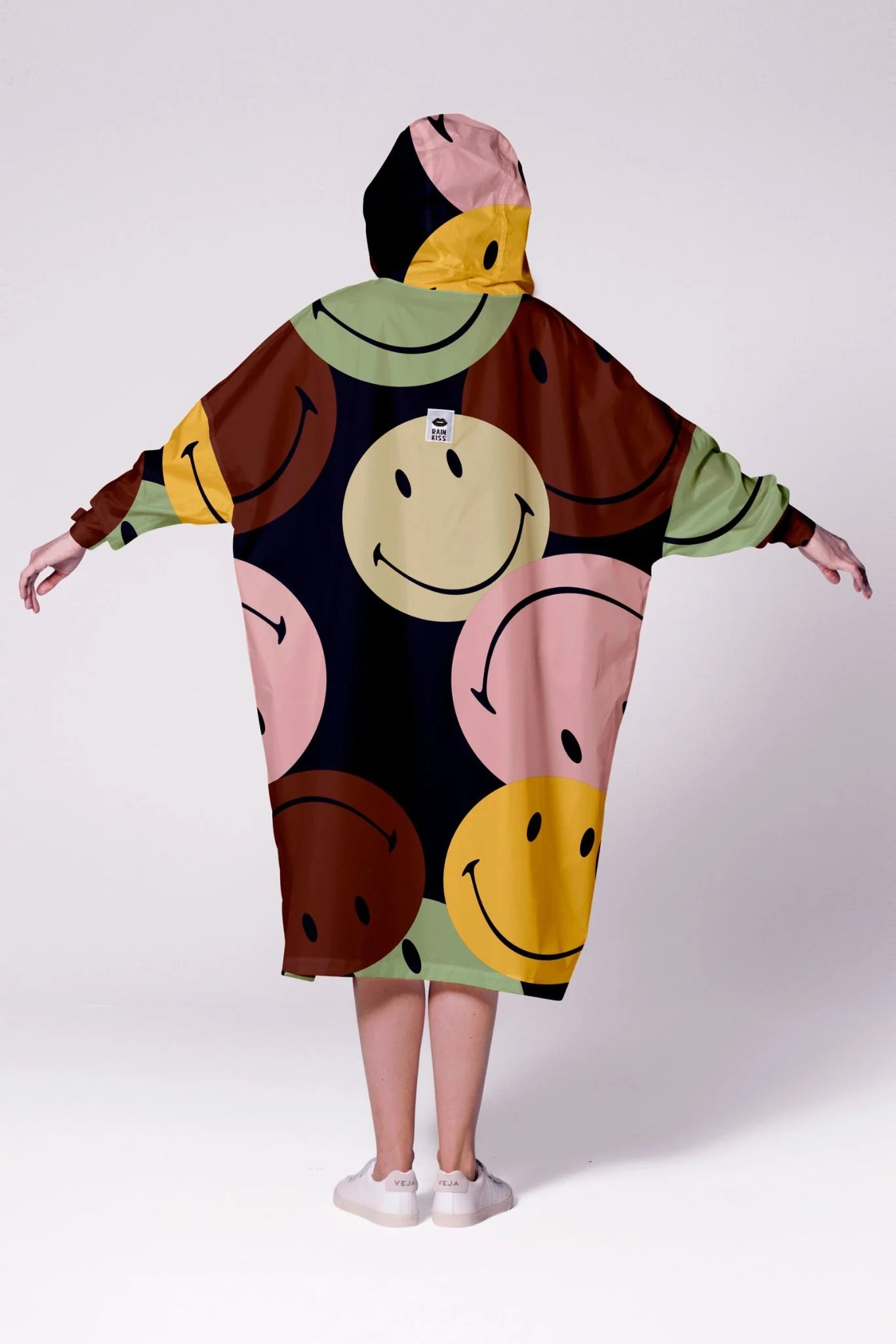 Retro Smiley Rainkiss Poncho