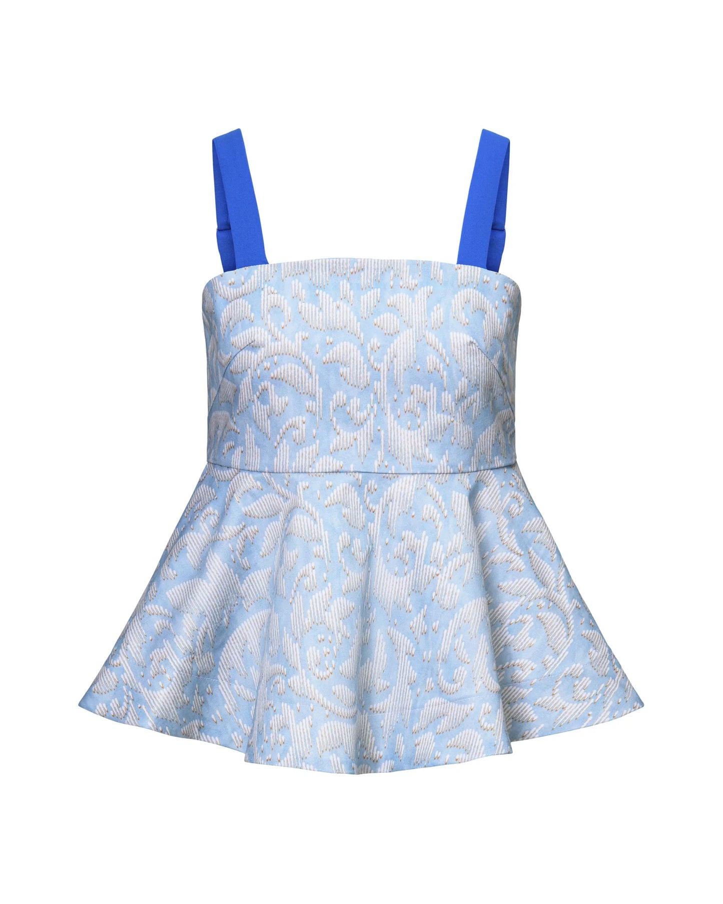 Blue print Hilary Macmillan Twill Peplum Top