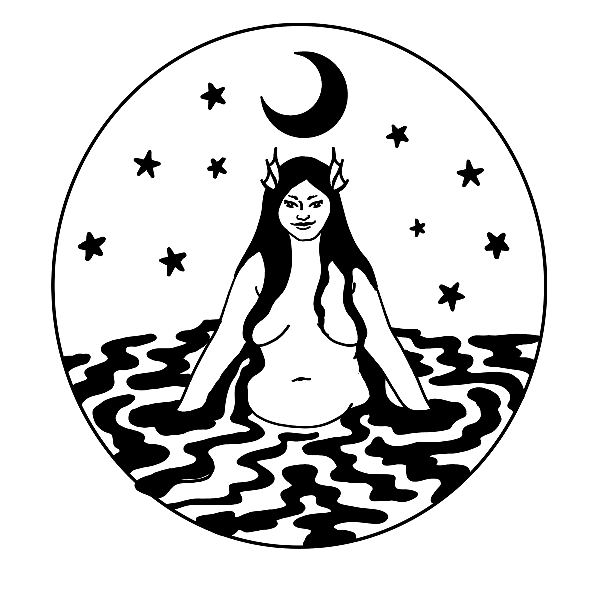 Water Nymph Coin Pendant Necklace