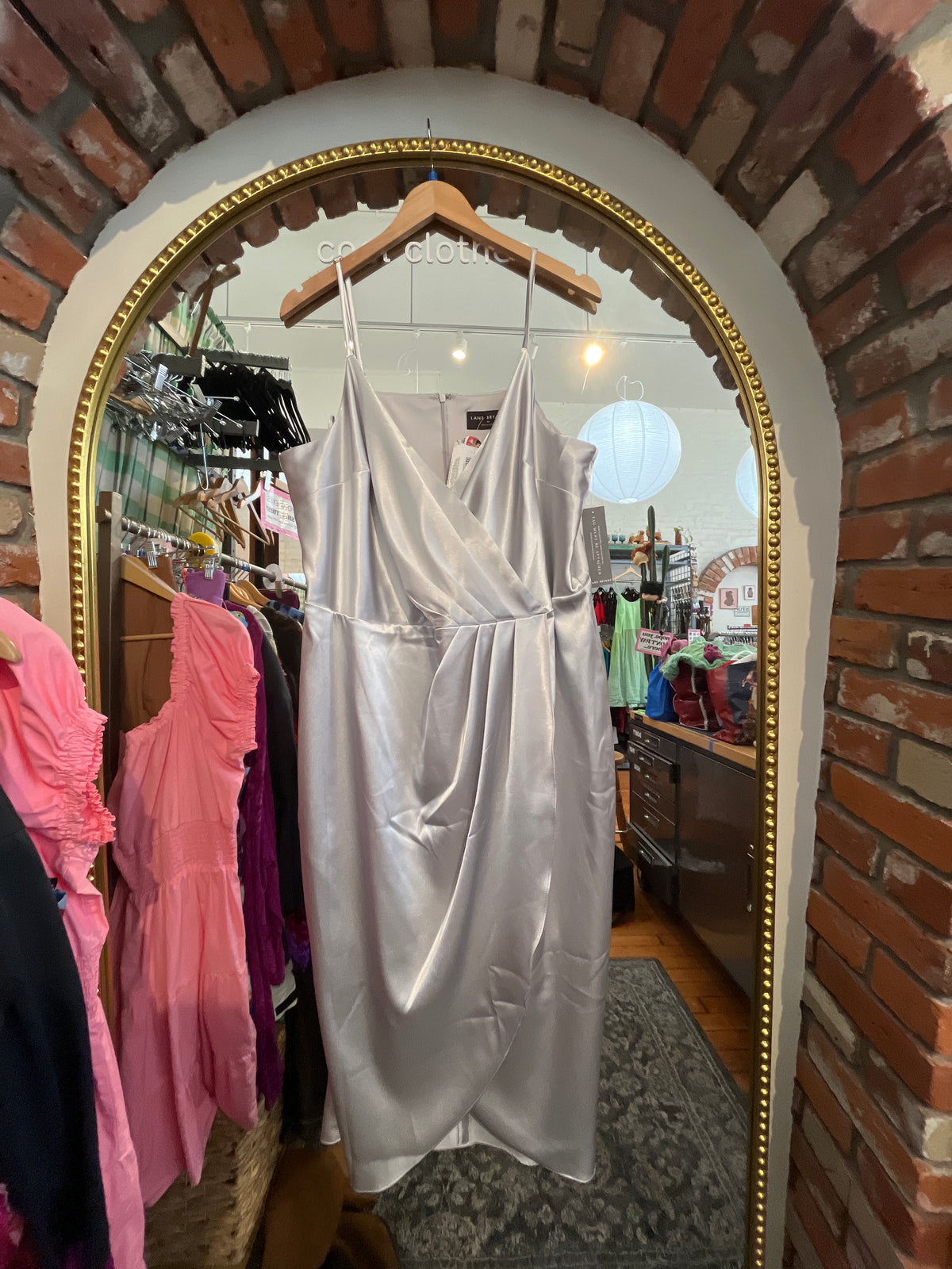 size 20W silver satin Lane Bryant dress - fancy