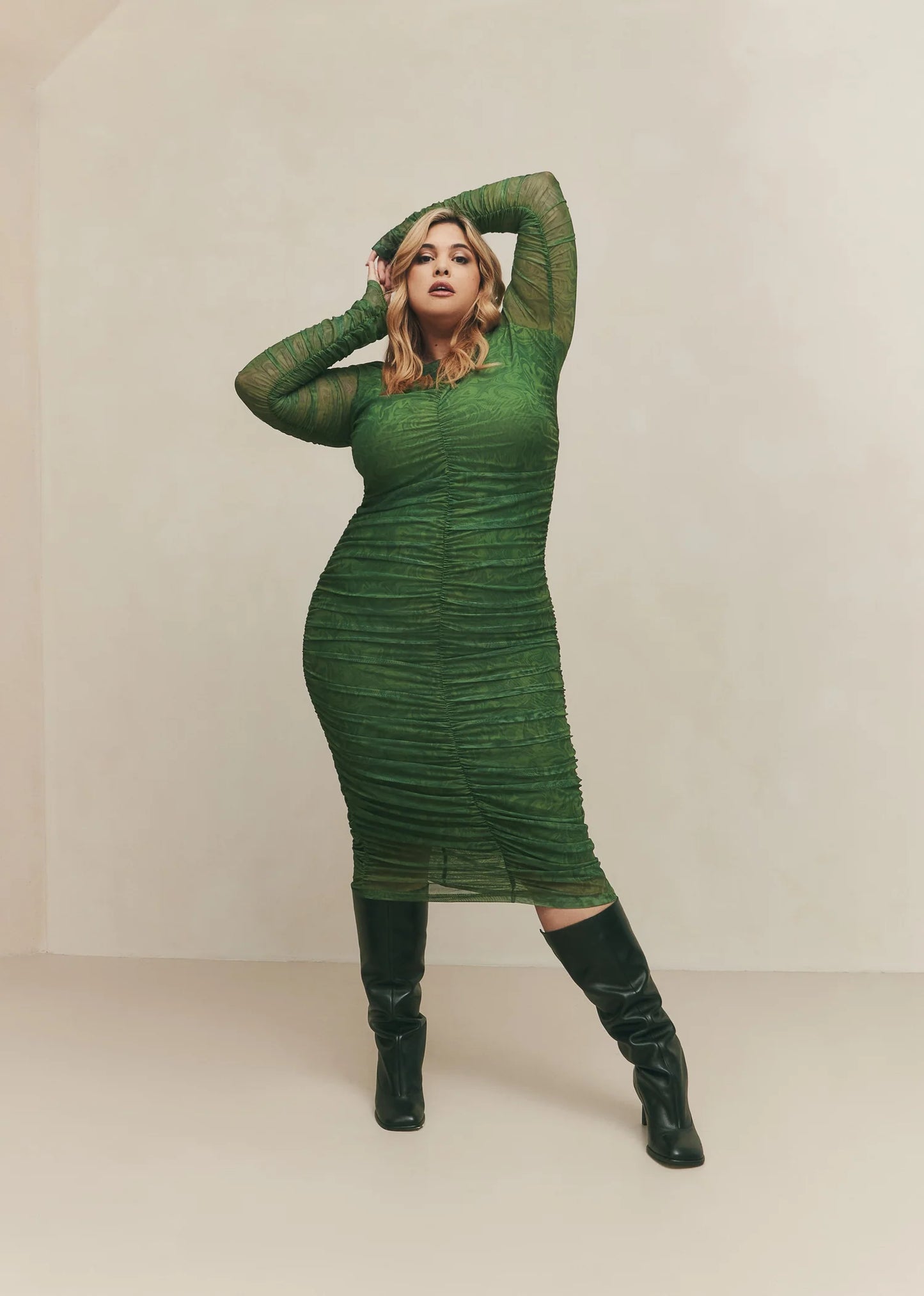 green Hilary Macmillan Mesh Dresses