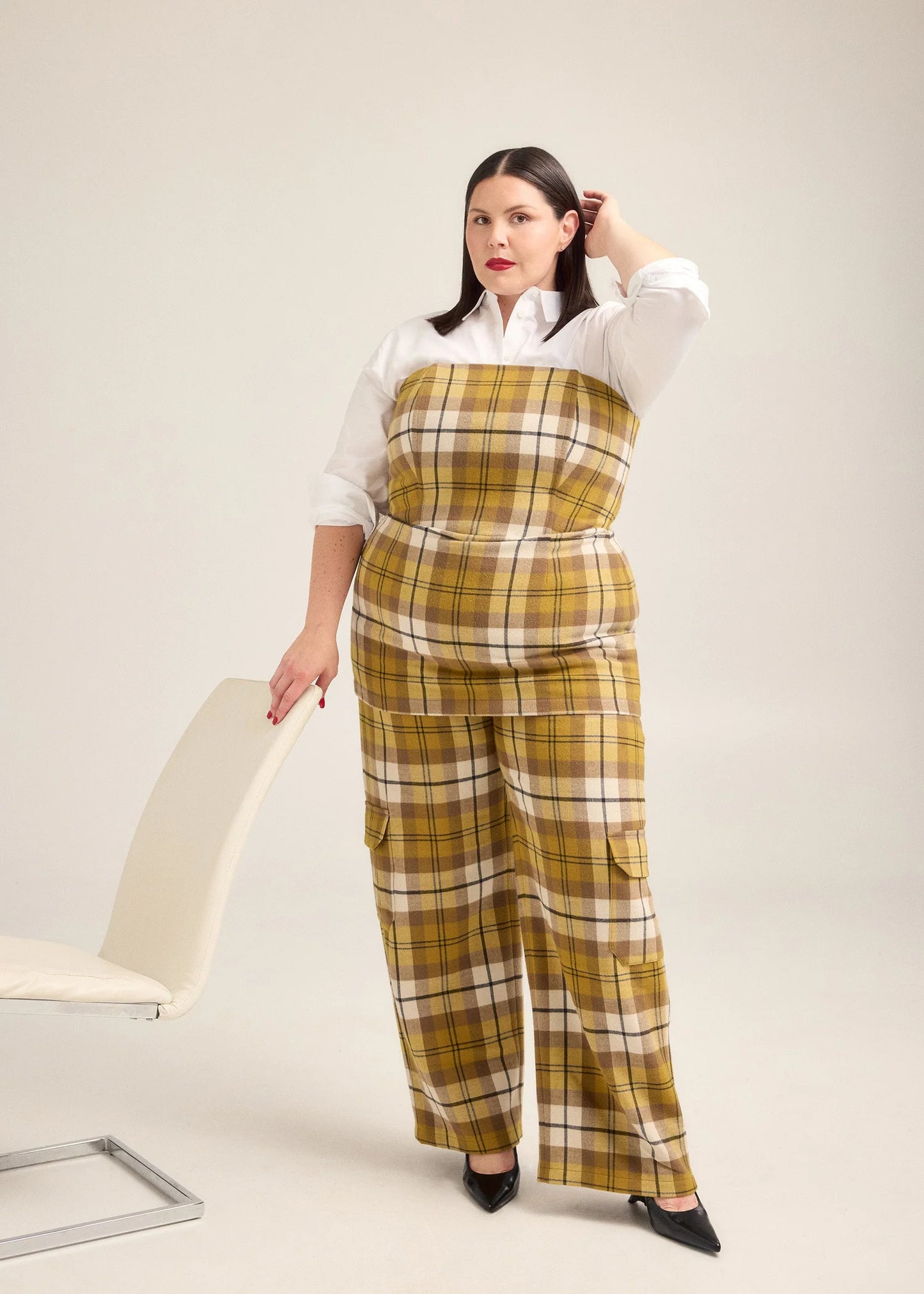 size 2X plaid Hilary Macmillan Plaid bustier top