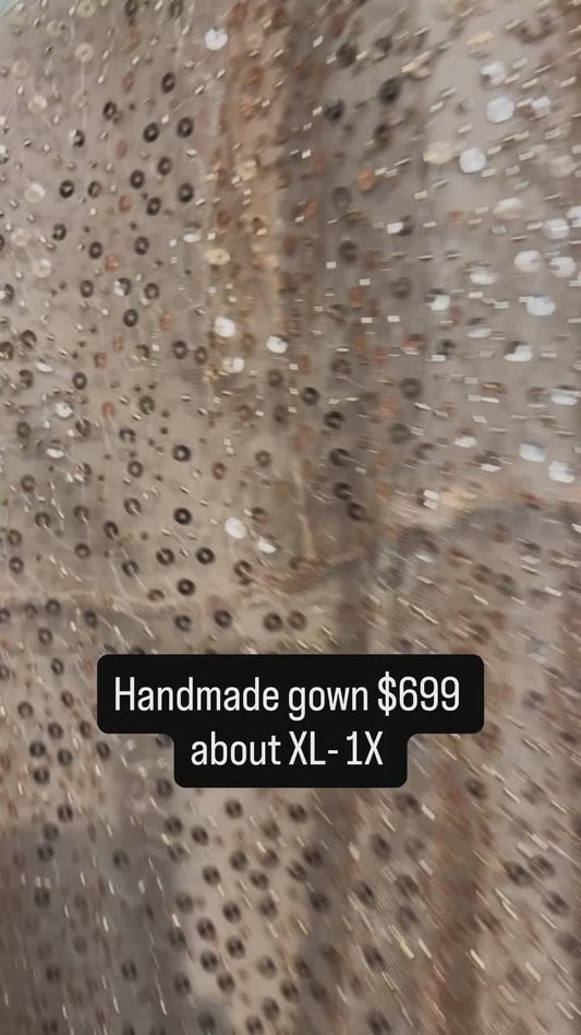 size XXL champagne sequins Etsy - stylish bride ACCS dress - wedding